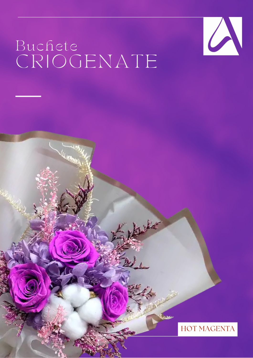 Buchet cu flori criogenate - Hot Magenta