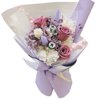 Buchet cu flori criogenate - Dusty Pink