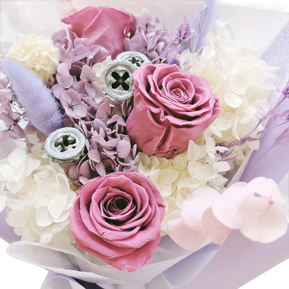 Buchet cu flori criogenate - Dusty Pink