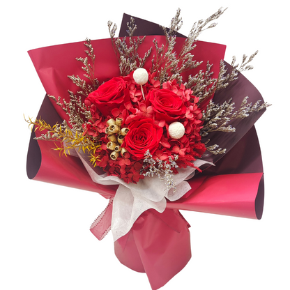 Buchet cu flori criogenate - Red Velvet