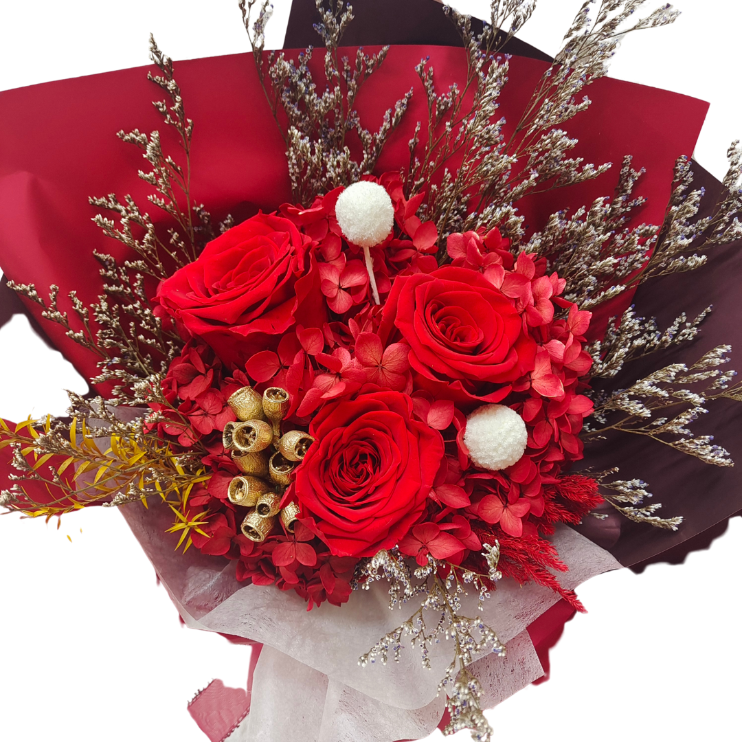 Buchet cu flori criogenate - Red Velvet