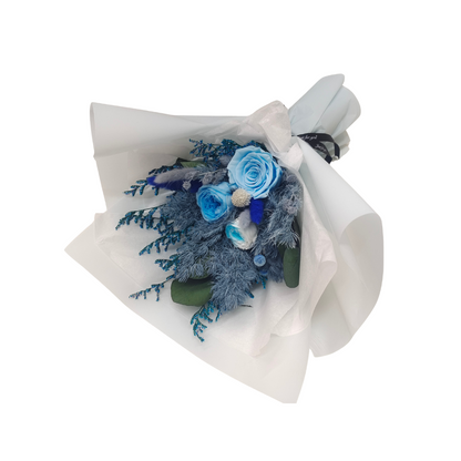 Buchet cu flori criogenate - Little Smurfs