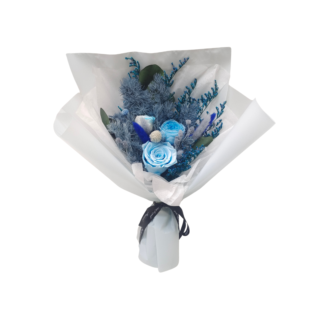 Buchet cu flori criogenate - Little Smurfs