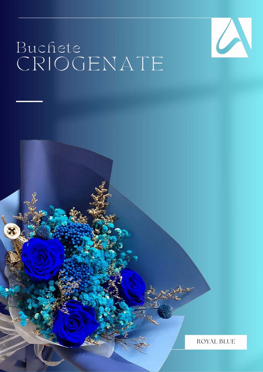 Buchet cu flori criogenate - Royal Blue